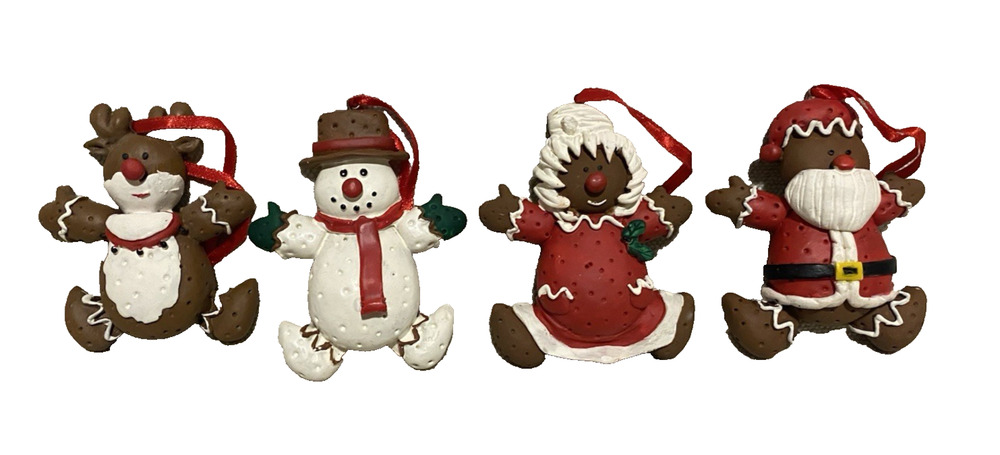 Vtg House of Lloyd Christmas Around The World Clay Ginger Nut Ornaments Set of 4